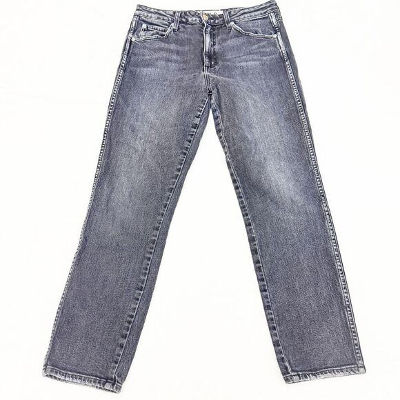 AMO High Rise Stix Crop Washed Black Denim Jeans Charcoal Size 30 - Picture 2 of 9